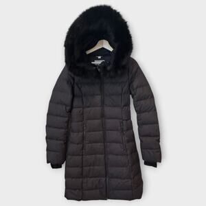 Soia & Kyo Eva Down Quilted Coat with Removable Fox Fur in Gray Size XS